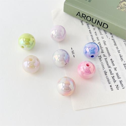 Perles acryliques plaquée, Acrylique, Rond, Placage UV, DIY, plus de couleurs à choisir, 15mm Vendu par sac
