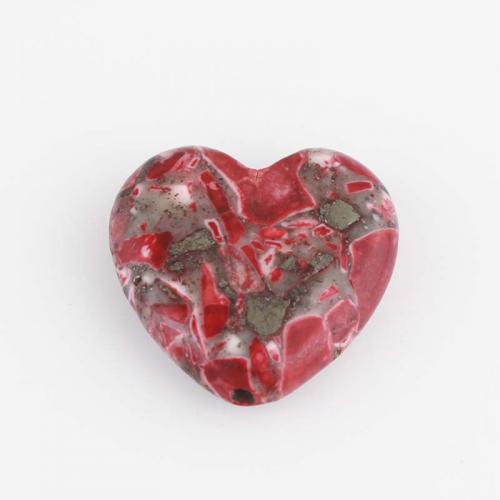Perles de pierre gemme unique, Magnésite, coeur, DIY, couleurs mélangées Vendu par PC