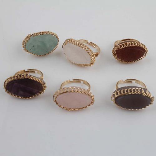Латунный перстень драгоценных камней , Полудрагоценный камень, с Латунь, плакирован золотом, ювелирные изделия моды & Мужская, Много цветов для выбора, Ring inner mm, продается PC