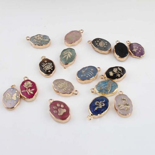 Gemstone Brass Pendants, with Brass, gold color plated, fashion jewelry & DIY 