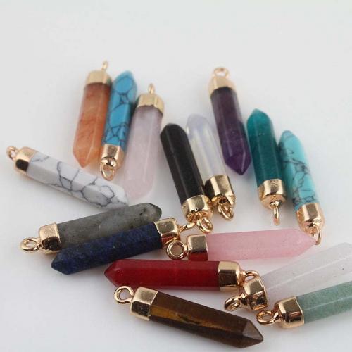 Gemstone Brass Pendants, with Brass, Conical, gold color plated, fashion jewelry & DIY 