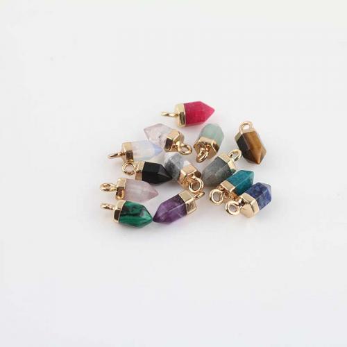 Gemstone Brass Pendants, with Brass, Conical, gold color plated, fashion jewelry & DIY 