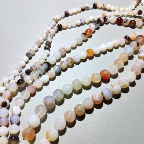 Natürliche Streifen Achat Perlen, rund, DIY & verschiedene Größen vorhanden, gemischte Farben, Länge:ca. 36-38 cm, verkauft von Strang