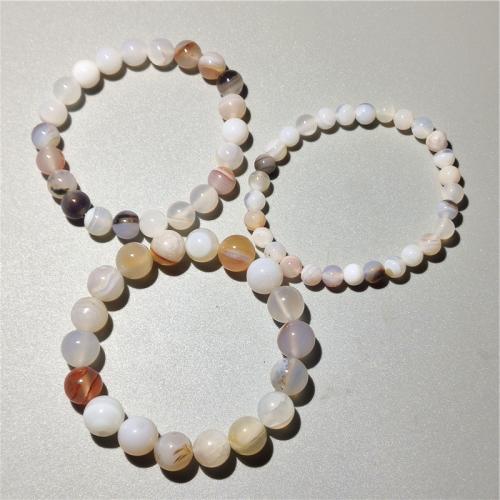 Lace Agate Bracelets, Round, fashion jewelry & Unisex mixed colors Approx 18 cm 