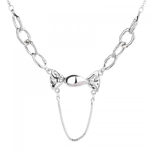 Ожерелье ручной латунные, Латунь, с 1.97inch наполнитель цепи, Сладости, ювелирные изделия моды & Женский, длина:Приблизительно 15.75 дюймовый, продается PC
