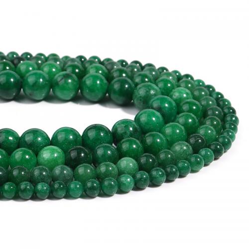 Gefärbte Jade Perlen, rund, DIY & verschiedene Größen vorhanden, grün, Länge:ca. 38 cm, verkauft von Strang