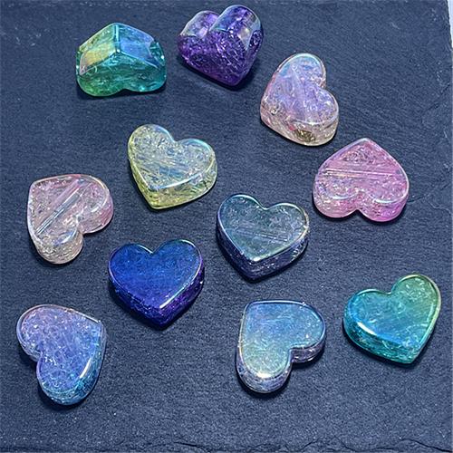 Plating Acrylic Beads, Heart, UV plating, DIY, mixed colors Approx 4.02mm, Approx 