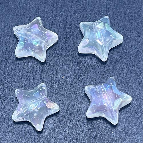 Plating Acrylic Beads, Star, UV plating, DIY & luminated 18.57mm Approx 2.36mm, Approx 