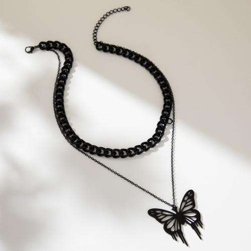 Ожерелье ручной латунные, Латунь, бабочка, Другое покрытие, ювелирные изделия моды, Много цветов для выбора, продается PC