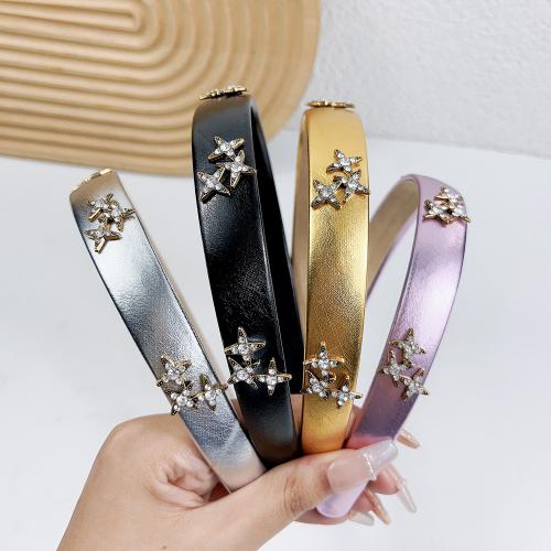 Hair Bands, PU Leather, handmade, for woman & with rhinestone 