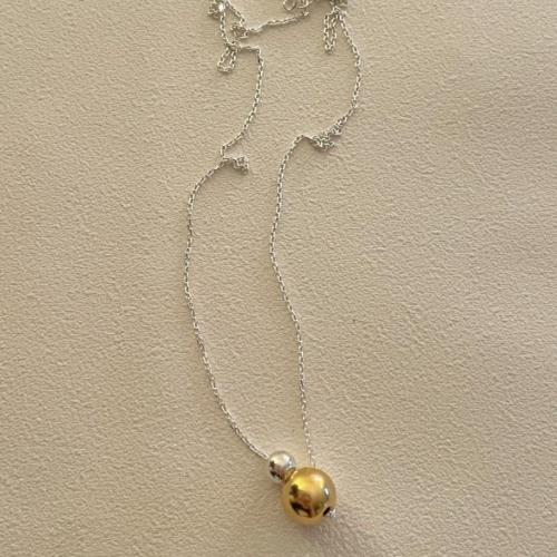 Argent sterling 925 collier, Rond, Placage, Style coréen & pour femme Environ 16 pouce, Vendu par PC
