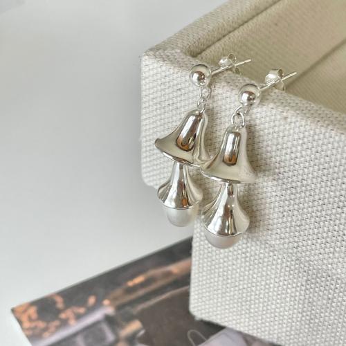 925 Sterling Silver Drop Earring, with Plastic Pearl, Korean style & for woman, silver color, 30mm 
