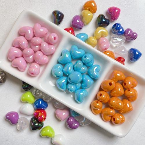 Perles acryliques plaquée, Acrylique, coeur, DIY, plus de couleurs à choisir Vendu par sac