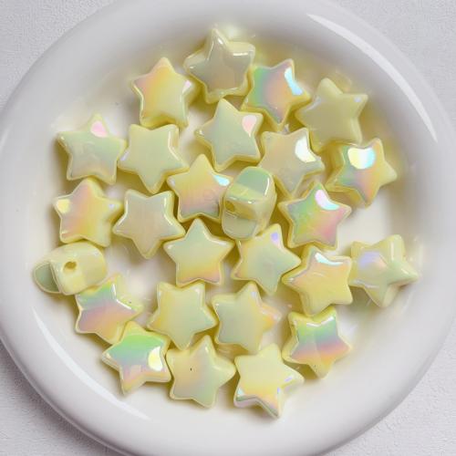 Perles acryliques plaquée, Acrylique, étoile, Placage UV, DIY, plus de couleurs à choisir, 21mm Environ 4mm Vendu par sac