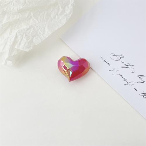 Perles acryliques plaquée, Acrylique, coeur, Placage UV, DIY, plus de couleurs à choisir, 34.5mm Vendu par sac