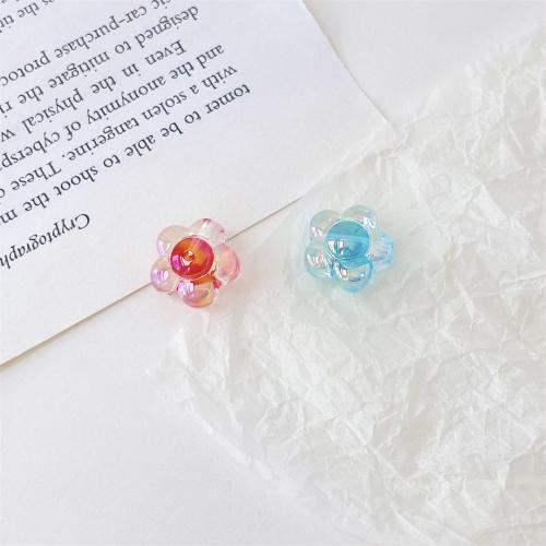 Perles acryliques plaquée, Acrylique, fleur, Placage UV, DIY, plus de couleurs à choisir, 15mm Vendu par sac