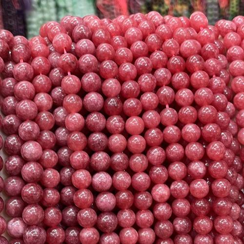 Dyed Jade Beads, Round, DIY red 
