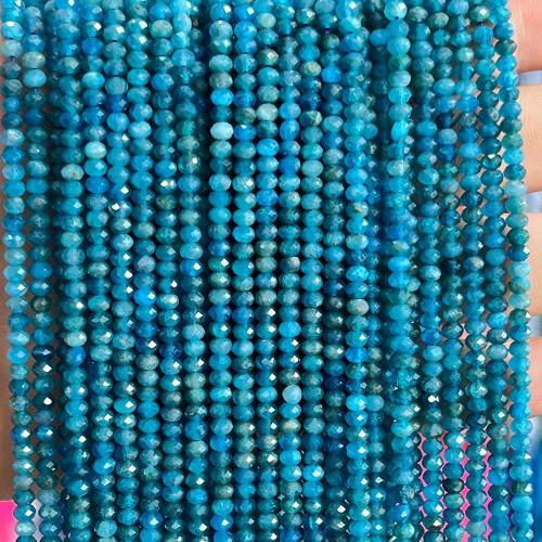 Apatit Perlen, Apatite, Abakus,Rechenbrett, poliert, DIY & facettierte, blau, 3x4mm, ca. 90PCs/Strang, verkauft von Strang