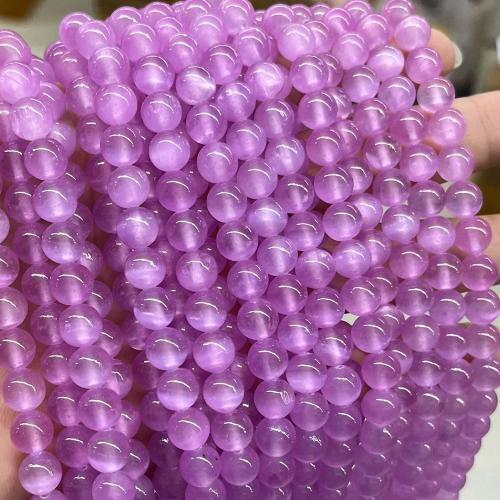 Single Gemstone Beads, Gypsum Stone, Round, DIY, purple, 8mm, Approx 