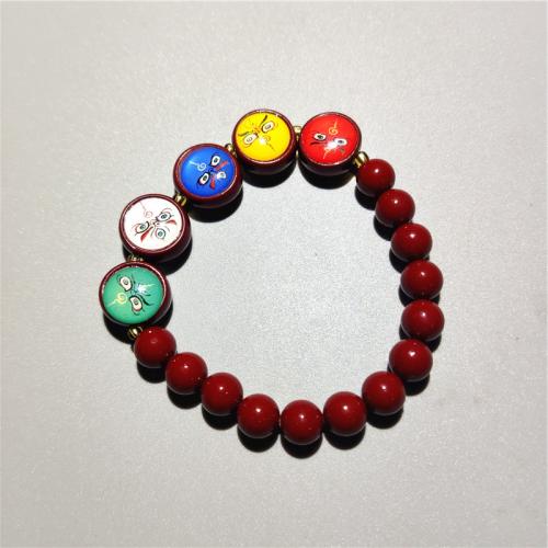 Rain Flower Stone Beads, Cinnabar, Flat Round, fashion jewelry & Unisex, mixed colors Approx 18 cm 