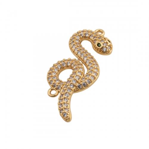 Cubic Zirconia Micro Pave Brass Connector, 14K gold plated, DIY & micro pave cubic zirconia Approx 1.5mm 
