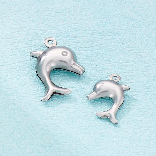 Stainless Steel Animal Pendants, 304 Stainless Steel, Dolphin, DIY original color 