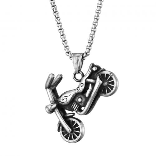 Titanium Steel Jewelry Necklace, Motorcycle, polished, fashion jewelry & Unisex Approx 23.62 Inch 