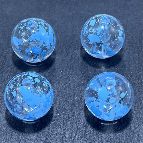 Transparent Acrylic Beads, Round, UV plating, DIY 15.66mm, Approx 
