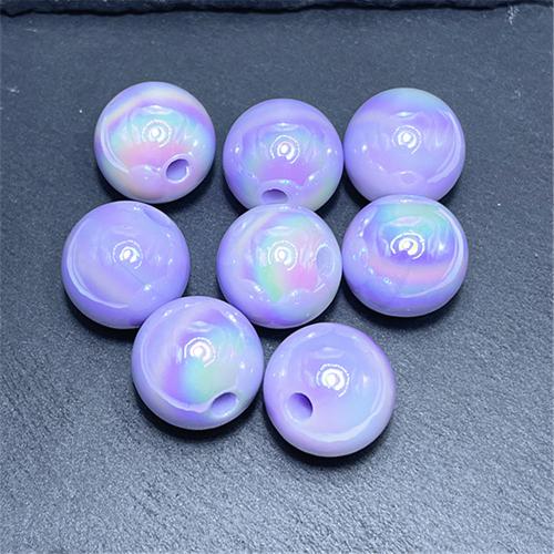 Plating Acrylic Beads, Round, UV plating, DIY & luminated 16mm Approx 3.12mm, Approx 