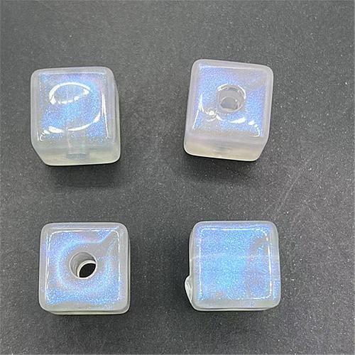 Miracle Acrylic Beads, Cube, DIY 14mm Approx 3mm 