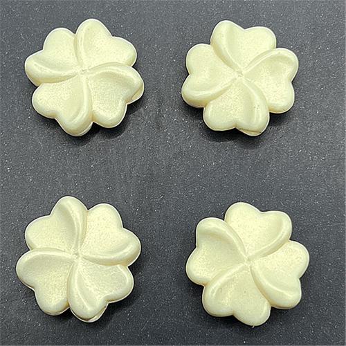 Plating Acrylic Beads, Four Leaf Clover, DIY 15mm, Approx 