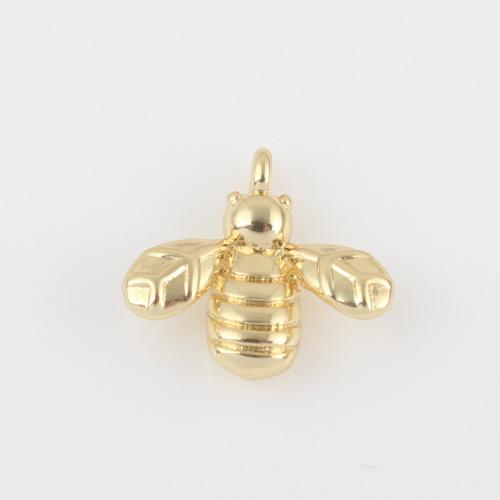 Латунные Подвески в форме животного, Латунь, Пчела, плакирован золотом, DIY продается PC