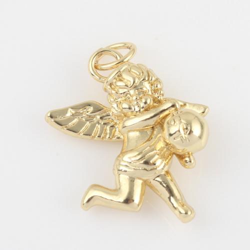 Brass Jewelry Pendants, Angel, gold color plated, DIY 
