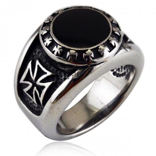Titanium Steel Finger Ring, with enamel, plated, fashion jewelry & Unisex mm .6mm [