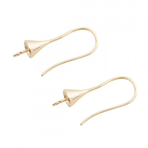 Brass Hook Earwire, real gold plated, DIY, golden Approx 1.5mm 