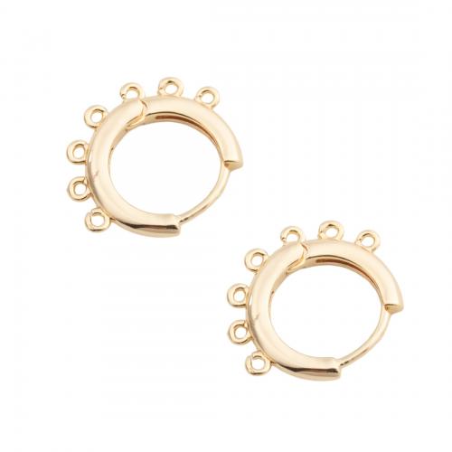 Латунный компонет-кольцо для сережек, Латунь, плакированный настоящим золотом, DIY, Золотой отверстие:Приблизительно 1mm, продается Пара