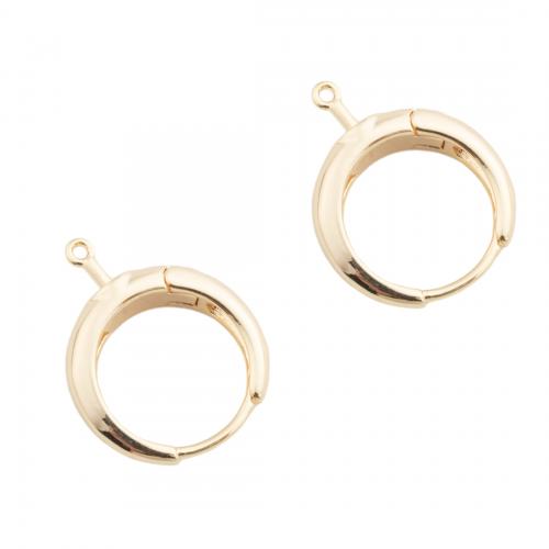 Латунный компонет-кольцо для сережек, Латунь, плакированный настоящим золотом, DIY, Золотой отверстие:Приблизительно 1mm, продается Пара