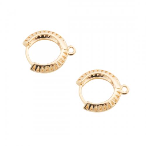 Латунный компонет-кольцо для сережек, Латунь, плакированный настоящим золотом, DIY, Золотой отверстие:Приблизительно 1.5mm, продается Пара