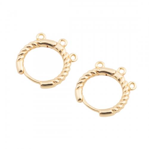 Brass Hoop Earring Components, real gold plated, DIY, golden Approx 1mm 