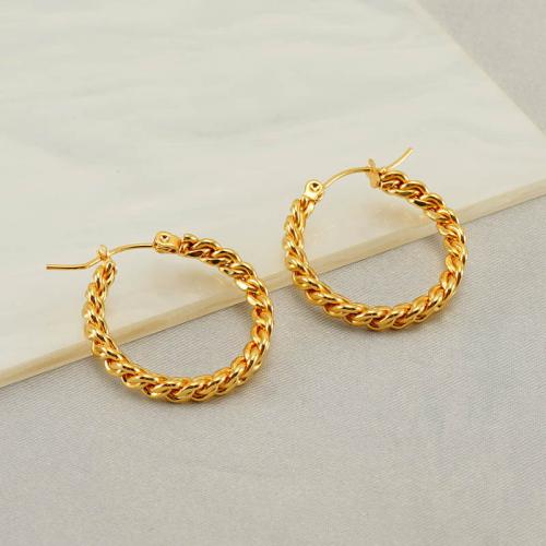 Stainless Steel Leverback Earring, Titanium Steel, Vacuum Ion Plating, fashion jewelry & for woman, golden 