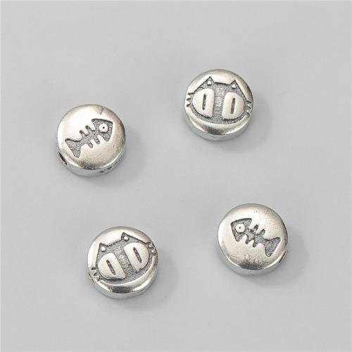 Sterling Silver Spacer Beads, 925 Sterling Silver, Flat Round, vintage & DIY & double-sided Approx 1.5mm 