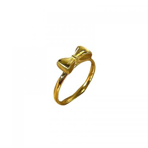 Titanium Steel Finger Ring, gold color plated  & for woman, US Ring 