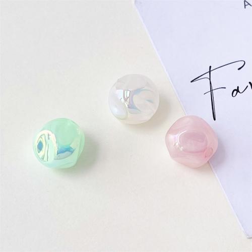 Perles acryliques plaquée, Acrylique, Placage UV, DIY, plus de couleurs à choisir, 15mm Vendu par sac