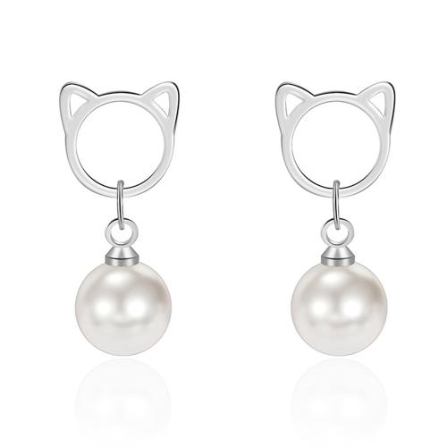 Messing Tropfen Ohrring, mit Kunststoff Perlen, Modeschmuck & für Frau, verkauft von Paar