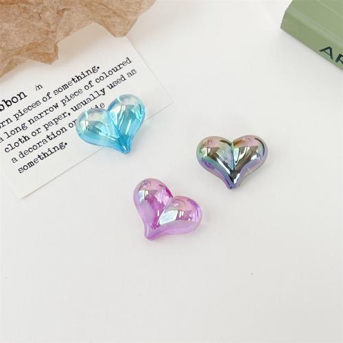 Plating Acrylic Beads, Heart, DIY 17mm 