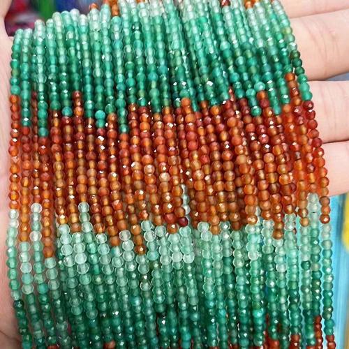 Agate Beads, Round, DIY & faceted, mixed colors, 3mm, Approx 