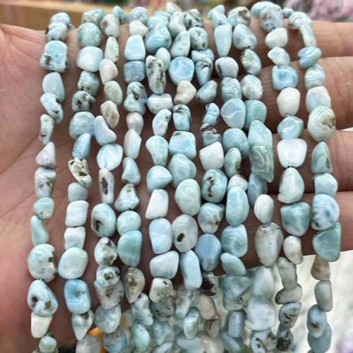 Single Gemstone Beads, Larimar, Nuggets, DIY, blue Approx 38 cm 