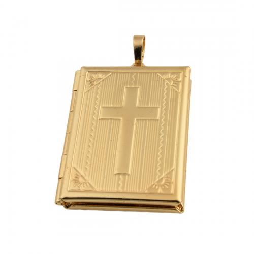 Brass Locket Pendants, 14K gold plated, DIY Approx 4mm 