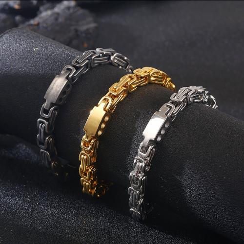 Stainless Steel Chain Bracelets, 304 Stainless Steel, Vacuum Ion Plating, fashion jewelry & for man 7mm Approx 7.48 Inch 