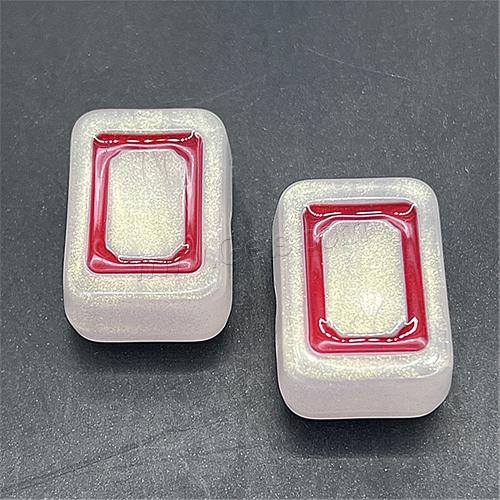 Schmelz Acryl Perlen, Rechteck, DIY & glänzend & Emaille, keine, 18x25mm, ca. 88PCs/Tasche, verkauft von Tasche